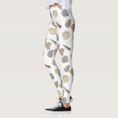 Leggings Aquarelle côtière Coques marines (Gauche)
