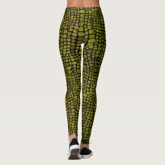 Leggings Aquarelle Crocodile Imprimer (Dos)