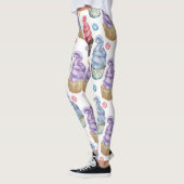 Leggings Aquarelle cupcakes colorés (Gauche)