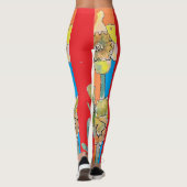 Leggings Aquarelle Daffodil Fleur Légendes florales rouges (Dos)
