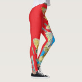 Leggings Aquarelle Daffodil Fleur Légendes florales rouges (Droite)