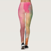 Leggings Aquarelle de bijoux ton Abstrait Art fin (Dos)