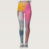Leggings Aquarelle de bijoux ton Abstrait Art fin (Devant)