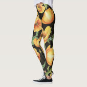 Leggings Aquarelle de coquelicot jaune motif floral (Gauche)