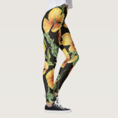 Leggings Aquarelle de coquelicot jaune motif floral (Droite)