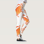 Leggings Aquarelle de crabe : Motif Arrière - plan blanc (Droite)