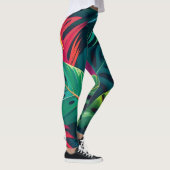 Leggings Aquarelle de feuillage tropical Paradis (Droite)