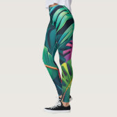 Leggings Aquarelle de feuillage tropical Paradis (Gauche)