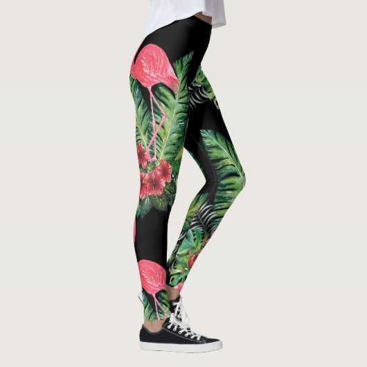 Leggings Aquarelle de Flamant rose (Droite)