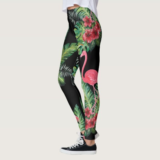 Leggings Aquarelle de Flamant rose (Gauche)