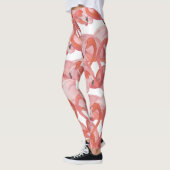 Leggings Aquarelle de Flamant rose : Motif transparent (Gauche)