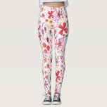 Leggings Aquarelle de fleurs sauvages<br><div class="desc">Aquarelle claire et joyeuse fleur sauvage et feuille de la peinture d'un jardin sauvage. Parfait pour les jardiniers,  les amoureux de la nature et les fleuristes.</div>