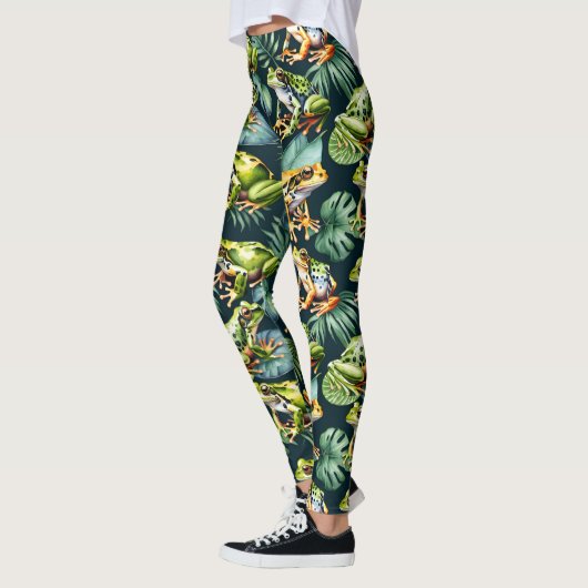 Leggings Aquarelle de grenouilles (Gauche)
