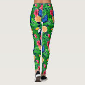 Leggings Aquarelle de jardin toucan et tropical (Dos)