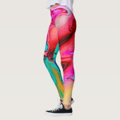 Leggings Aquarelle de marbre moderne vibrante (Gauche)