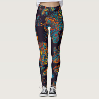 Leggings Aquarelle de Paisley : tuile à motif floral