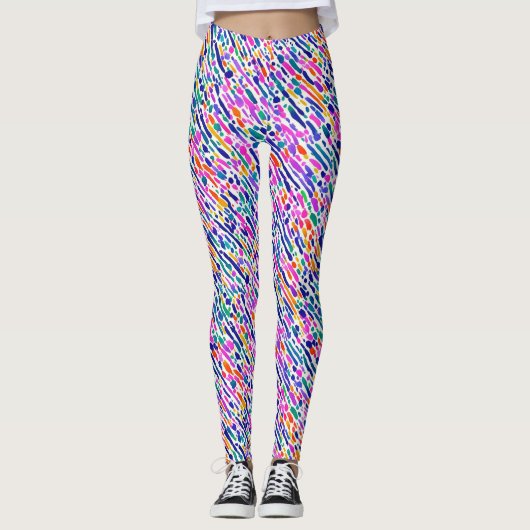 Leggings Aquarelle de pinceau d'art Abstrait moderne (Devant)