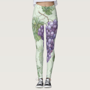 Leggings Aquarelle de raisins, Motif sans arôme de fruits.