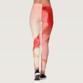 Leggings Aquarelle de Rose de corail (Dos)