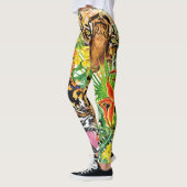 Leggings Aquarelle de tigre tropical Motif de jungle (Gauche)