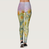 Leggings Aquarelle des fleurs de soleil (Dos)