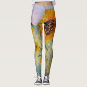 Leggings Aquarelle des fleurs de soleil (Devant)