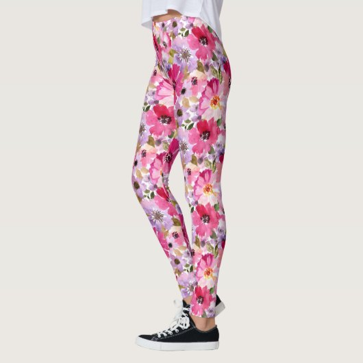 Leggings Aquarelle d'été Floral (Gauche)