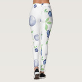 Leggings Aquarelle d'été Légumineuses bleuets (Dos)