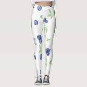 Leggings Aquarelle d'été Légumineuses bleuets (Devant)