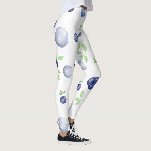 Leggings Aquarelle d'été Légumineuses bleuets (Droite)