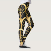 Leggings Aquarelle d'impression or dessinée à la main (Droite)