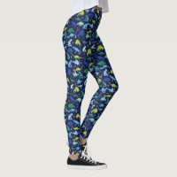Aquarelle Dinosaur Motif Silhouette Bleu vert