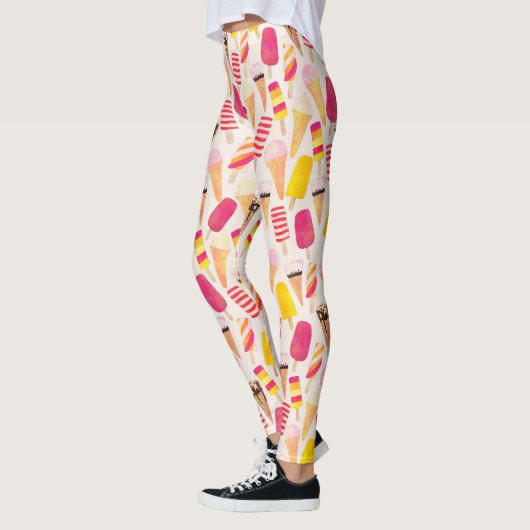 Leggings Aquarelle douce été crème glacée (Gauche)