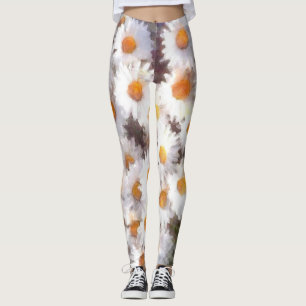 Leggings Aquarelle du Fleur sauvage de marguerite