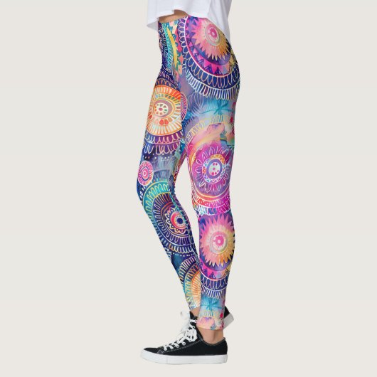 Leggings Aquarelle dynamique Mandala (Gauche)