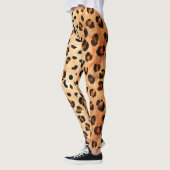 Leggings Aquarelle Empreinte de léopard : Texture de fourru (Gauche)
