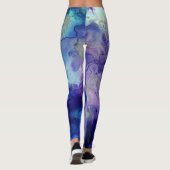 Leggings Aquarelle Encre Swirl Abstraite (Dos)