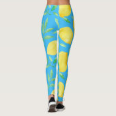 Leggings Aquarelle Esquisse Citrons Conception transparente (Dos)
