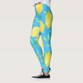 Leggings Aquarelle Esquisse Citrons Conception transparente (Gauche)