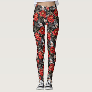 Leggings Aquarelle esquissée motif détaillé de délicieux