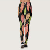 Leggings Aquarelle feuilles d'automne : motif transparent (Dos)