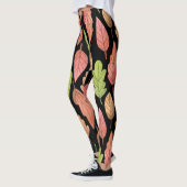 Leggings Aquarelle feuilles d'automne : motif transparent (Gauche)