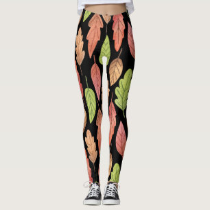 Leggings Aquarelle feuilles d'automne : motif transparent