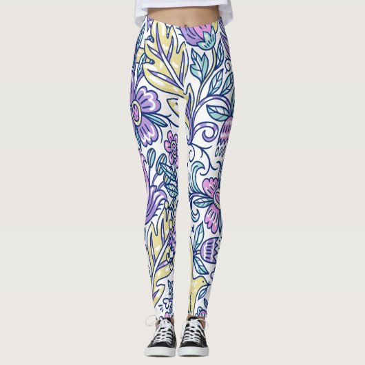 Leggings Aquarelle Fleur coloré Nature Élégante (Devant)