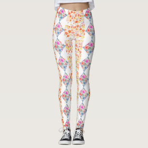 Leggings aquarelle fleur sauvage
