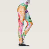 Leggings Aquarelle fleurie de printemps brillante moderne (Droite)