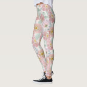 Leggings Aquarelle fleurs délicates. (Gauche)