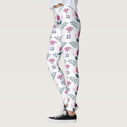 Leggings Aquarelle Floral Design rose (Gauche)