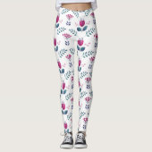 Leggings Aquarelle Floral Design rose (Devant)