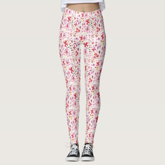 Leggings Aquarelle florale moderne (Devant)